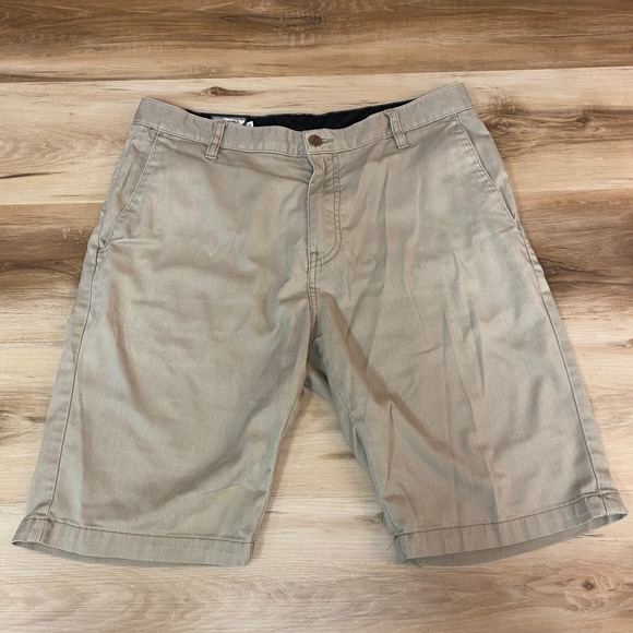 Volcom Mens Shorts Size 32 Beige Casual Walking Golf Skate Everyday - Picture 1 of 6